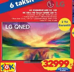 LG 55QNED816RE 55 140 4K ULTRA HD SMART QNED LED TV AKILLI TELEVİZYON